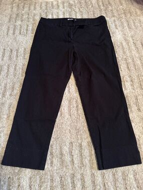 LOFT Black Microdot Wide-Leg Pants